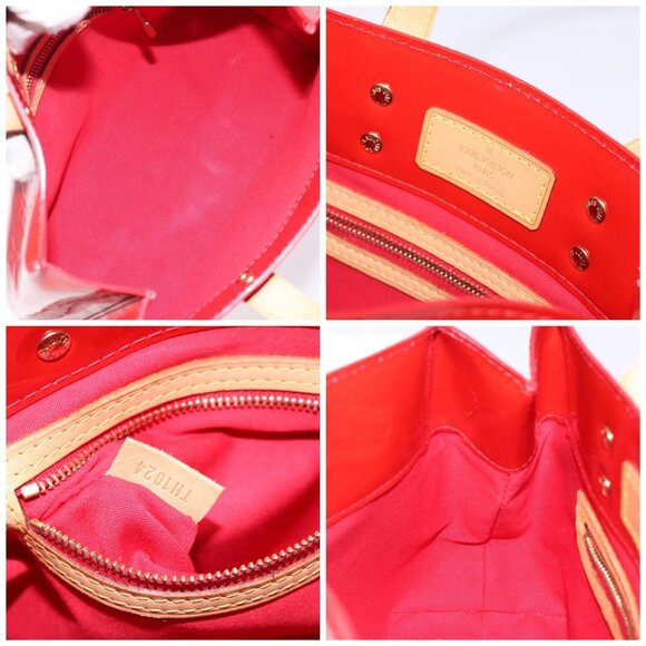 LOUIS VUITTON Monogram Vernis Reade PM Hand Bag Red Rouge M91088 LV Auth 132250 - Picture 15 of 16